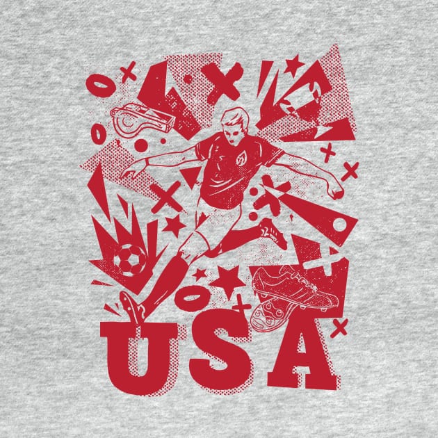 Vintage United States Soccer Player 2022 by SLAG_Creative